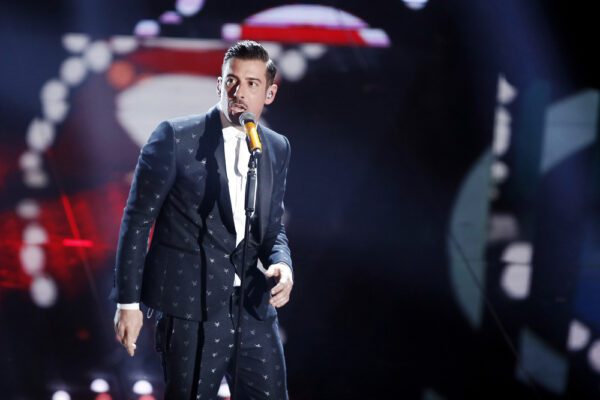 sanremo,,italy,,february,11:,singer,francesco,gabbani,performs,during,the