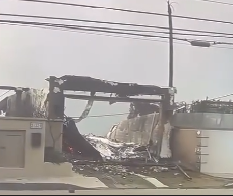 L'attrice ha dichiarato di aver assistito con la famiglia al Live dal luogo dove prima si ergeva la sua casa, ora distrutta.