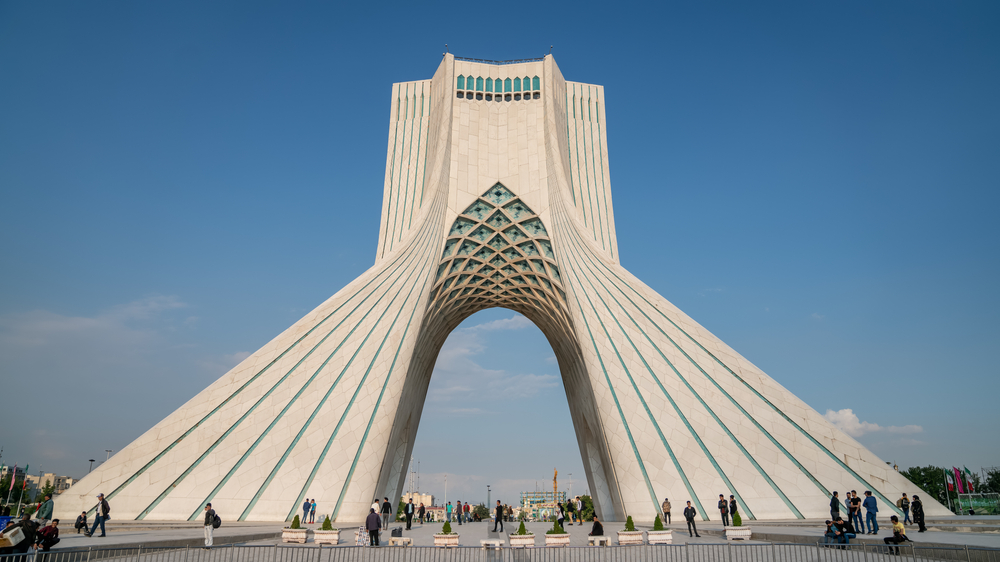 Tehran Iran Tourists Visiting Azadi Tower