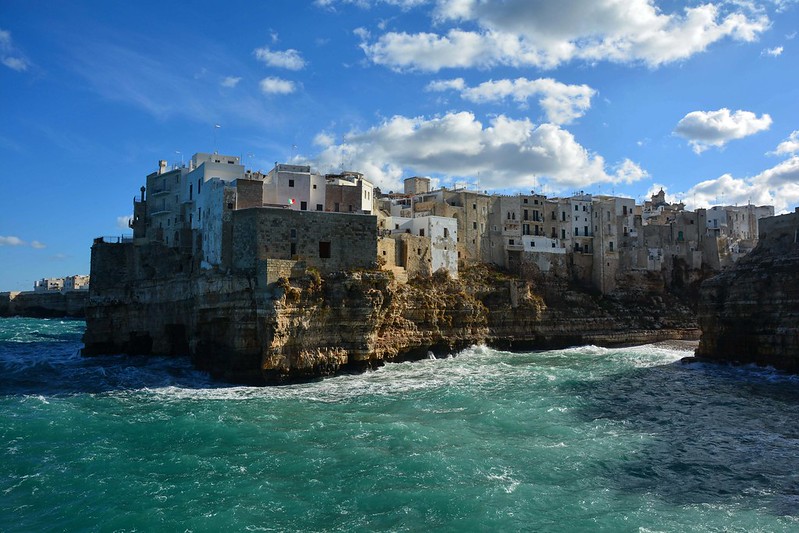 Polignano a Mare in una giornata di vento