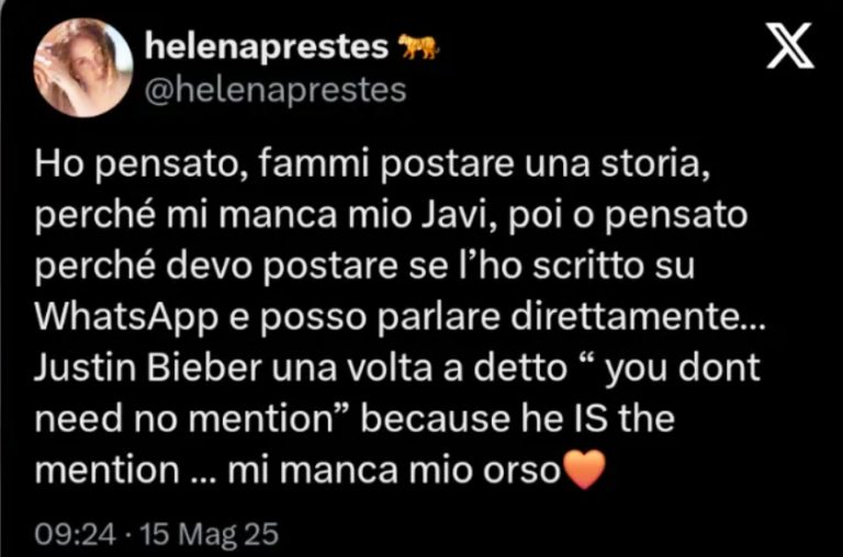 Helena e Javier in crisi? Ecco come stanno davvero le cose 2 Con questo post pubblicato sui social Helena Prestes (34) ha messo a tacere le voci di crisi.