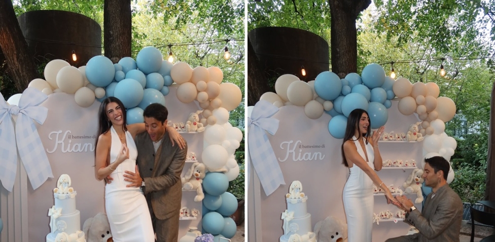 Gli scatti che hanno fatto impazzire i fan durante il battesimo di Kian.