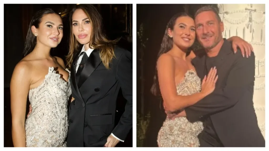 Chanel Totti (18) con i genitori su Instagram. Alla giovane non è piaciuto il gesto del padre di negare che la maglietta "Sei unica" fosse una dedica per Ilary.