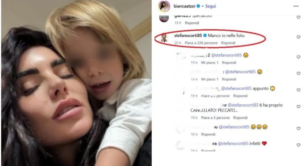 Bianca Atzei e Stefano Corti, botta e risposta social 1 Il commento di Stefano Corti (40) sotto la gallria di foto pubblicata dall'ex compagna Bianca Atzei (38).