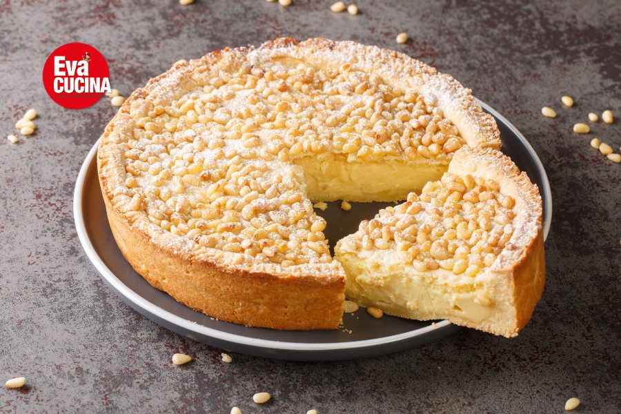 Torta della nonna con crema al limone e pinoli Torta della nonna con crema al limone e pinoli