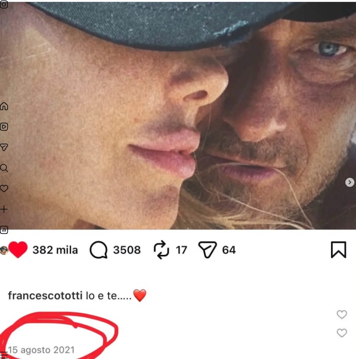 Ilary Blasi e Bastian Müller hanno detto sì: tutti i segreti del matrimonio blindato a Ravello 8 I post di Francesco Totti del 2021: stava già con Noemi mentre era ancora pubblicamente legato a Ilary Blasi?